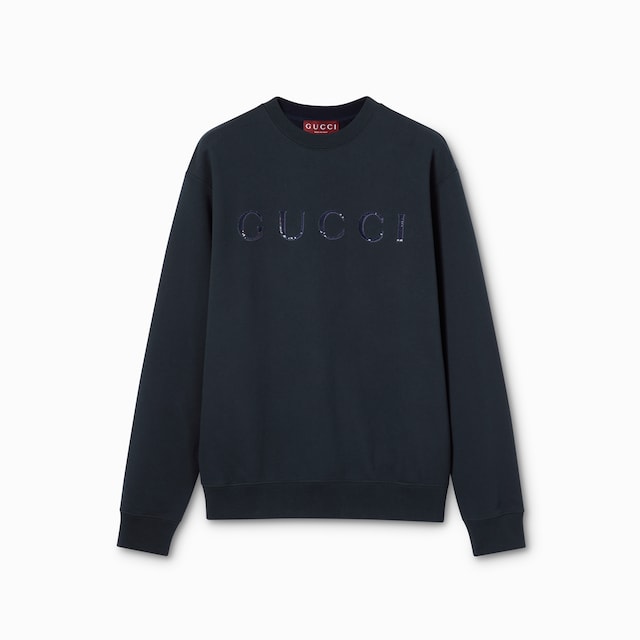 Cotton jersey sweatshirt with embroidery