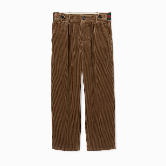 儿童天鹅绒灯芯绒混纺长裤