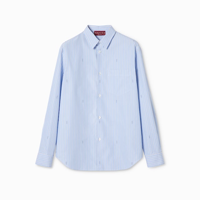 Chemise en popeline de coton à rayures