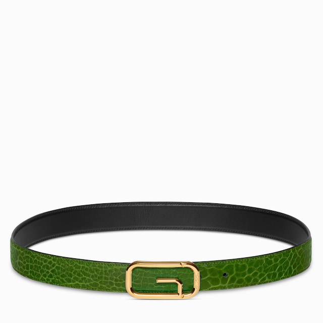 Reversible belt with square G buckle