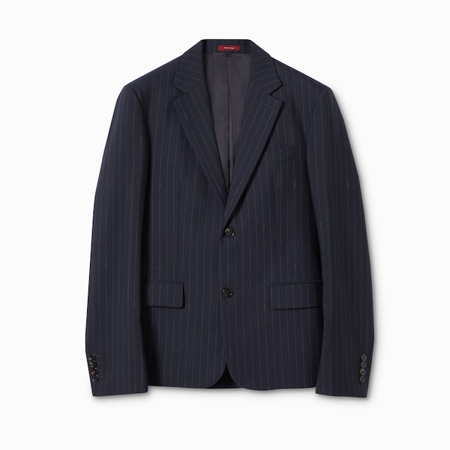 Giacca monopetto in lana gessata