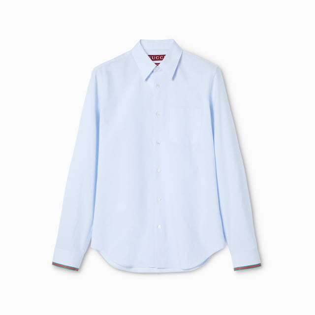 Chemise en coton à rayures avec bande Web
