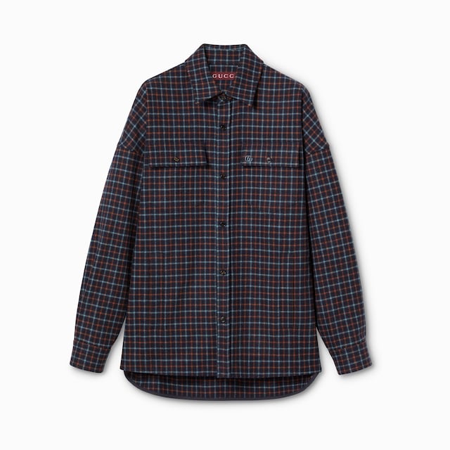 Chemise en laine brossée à carreaux