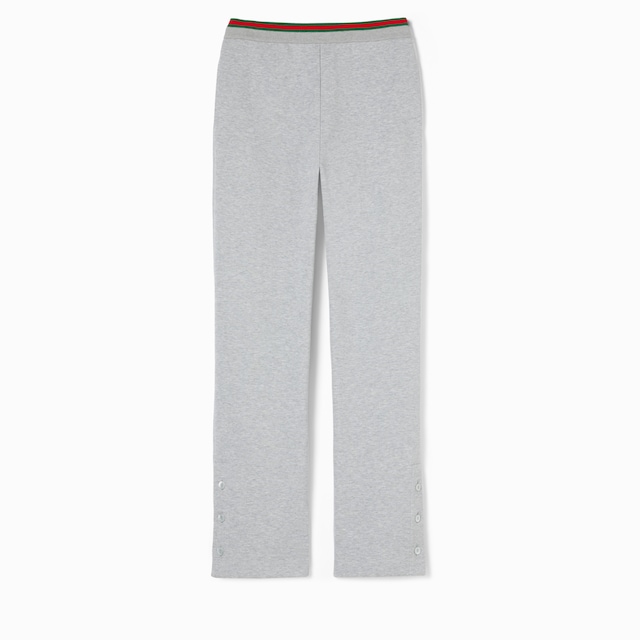 Cotton jersey leisure pants with Web