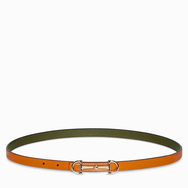 Reversible thin belt with Horsebit