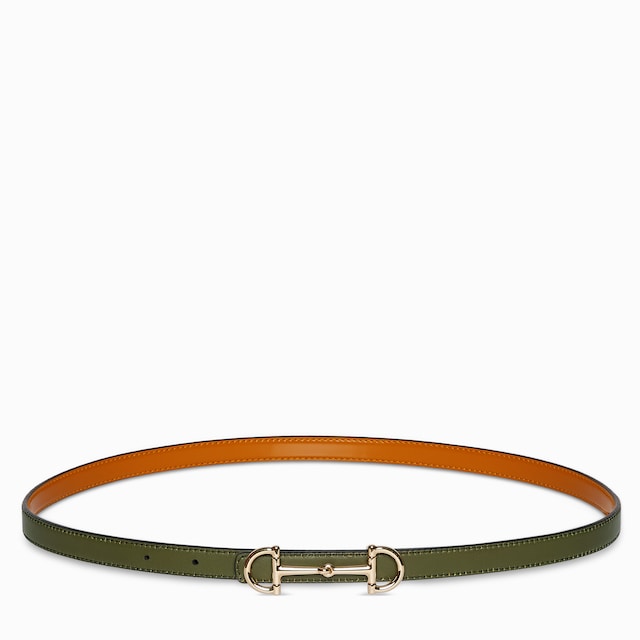 Reversible thin belt with Horsebit
