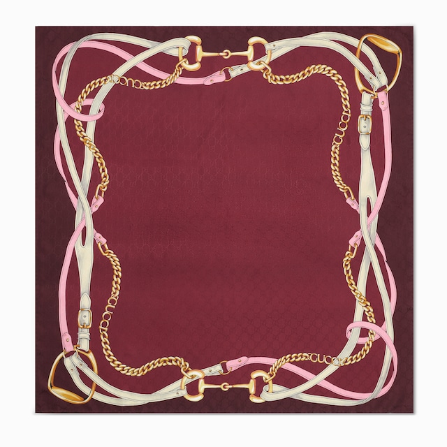 Printed GG silk jacquard carré