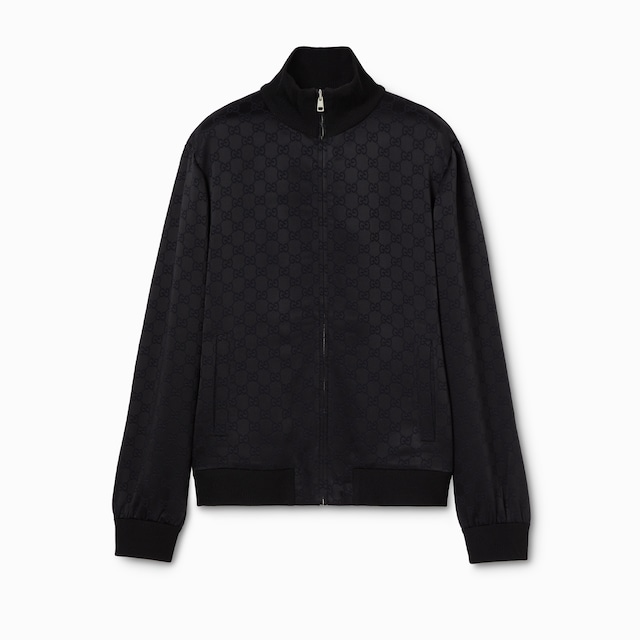 Chaqueta de jacquard con GG y cremallera
