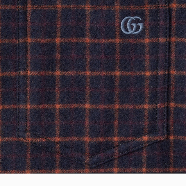 Giacca monopetto in lana a quadri