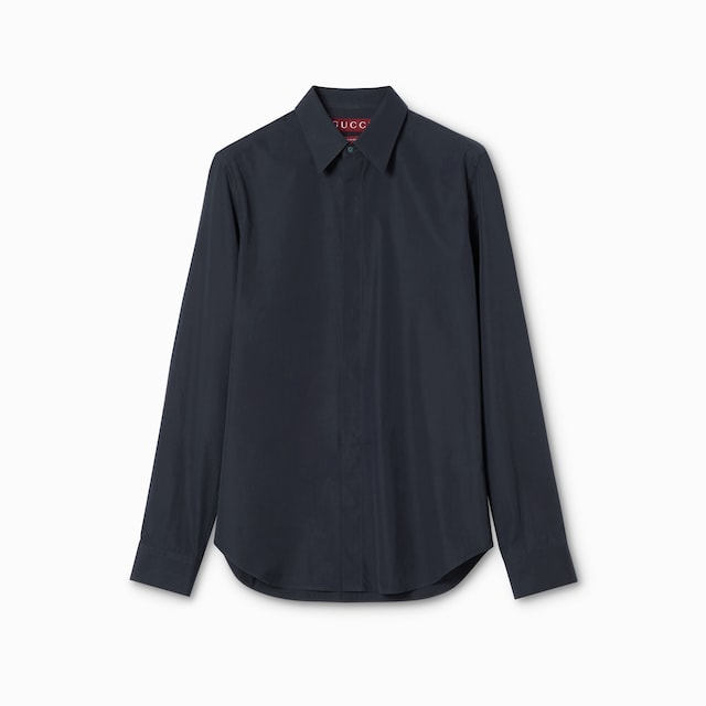 Chemise en popeline teinte en pièce avec broderie