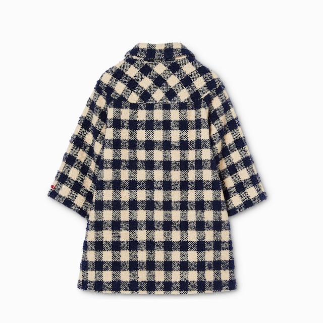 Children's gingham wool coat