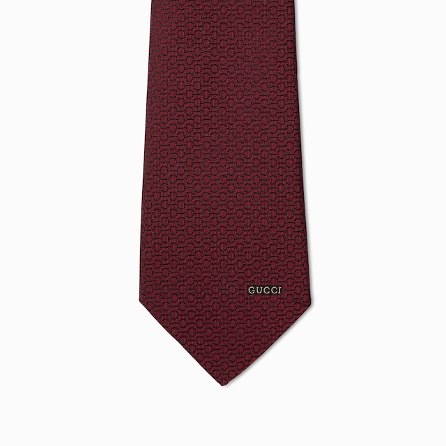 GUCCI ホースビット シルクジャカード ネクタイ