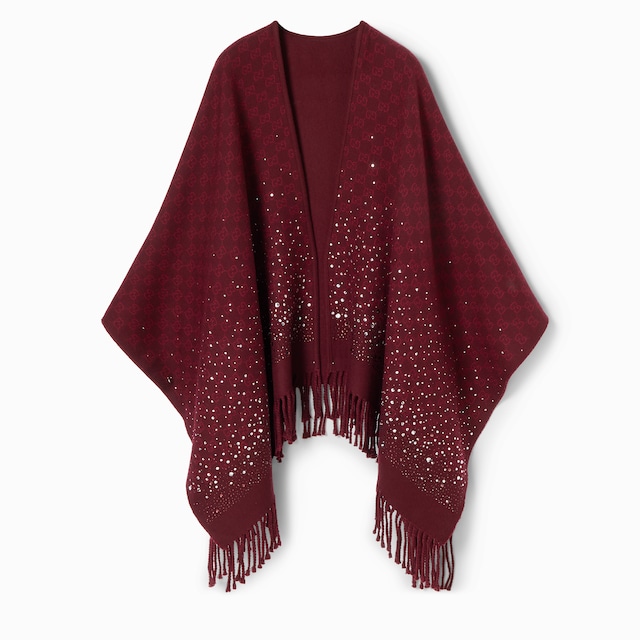 GG wool cape with crystals