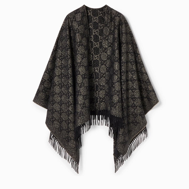GG cashmere lamé cape