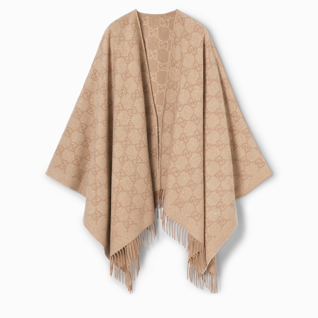 GG cashmere lamé cape