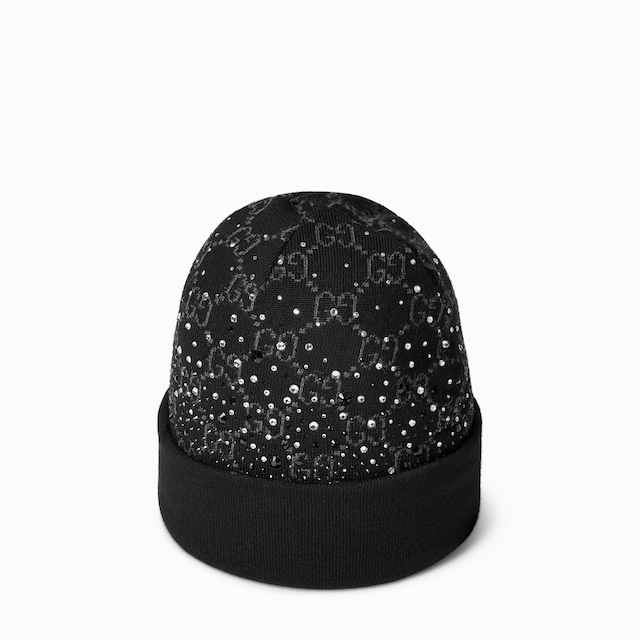 GG wool beanie hat with crystals