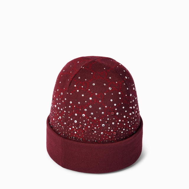 Bonnet en laine GG avec cristaux