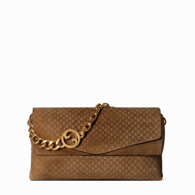 Large shoulder bag with chain