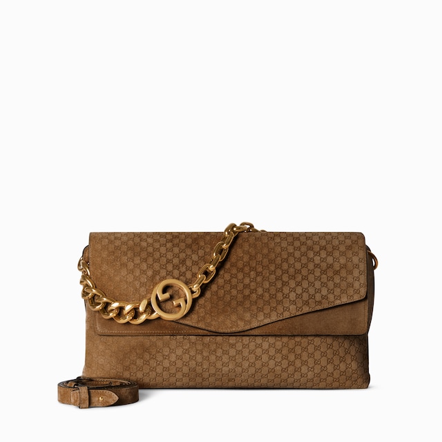 Large shoulder bag with chain