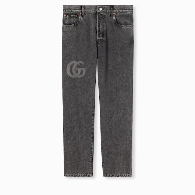 Slim fit denim pant with logo detail