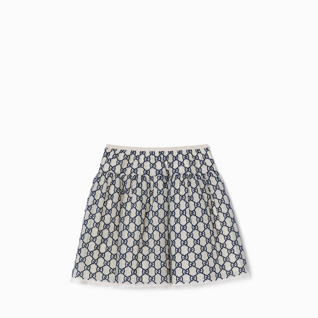 Children's embroidered GG nylon skirt