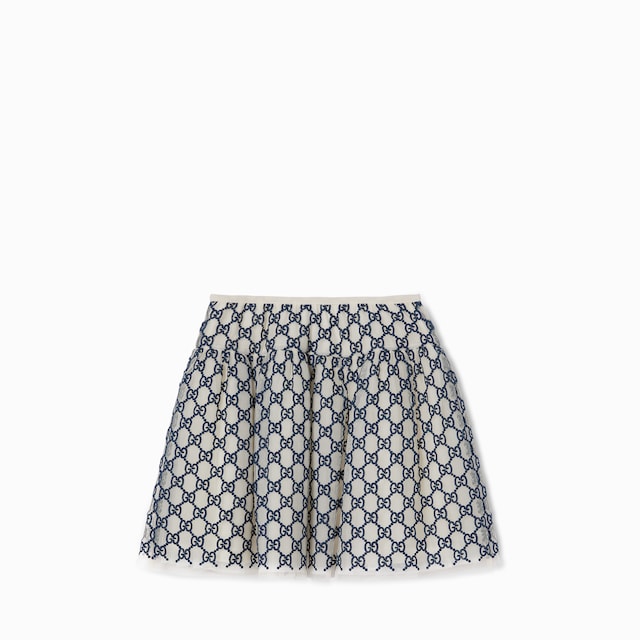 Children's embroidered GG nylon skirt