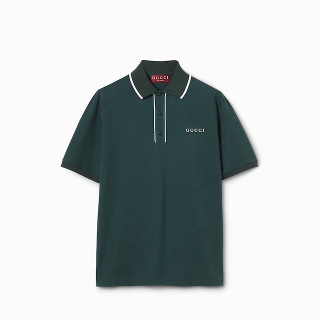 エンブロイダリー コットンピケ ポロTシャツ