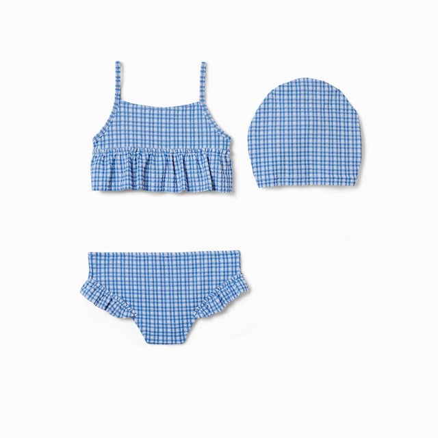 Children's bikini set gingham fabric