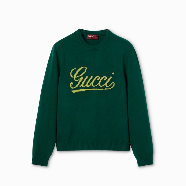 Knit wool jumper with intarsia