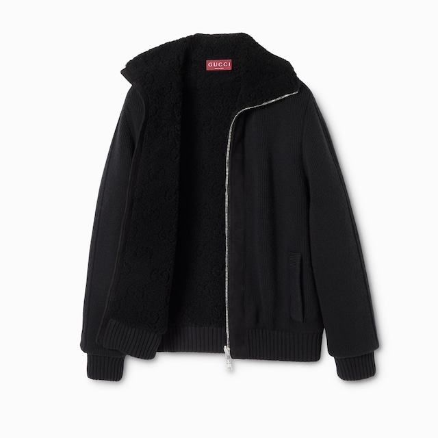 Cardigan en laine à mailles tricotées au point tissé