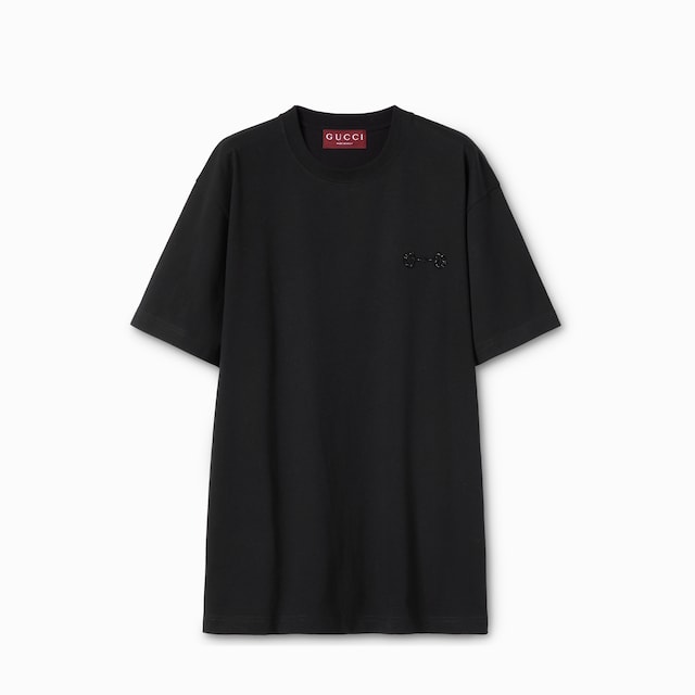 T-Shirt aus Baumwolljersey mit Stickerei