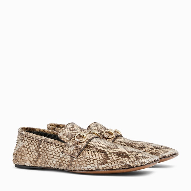 Men's python loafer with Horsebit