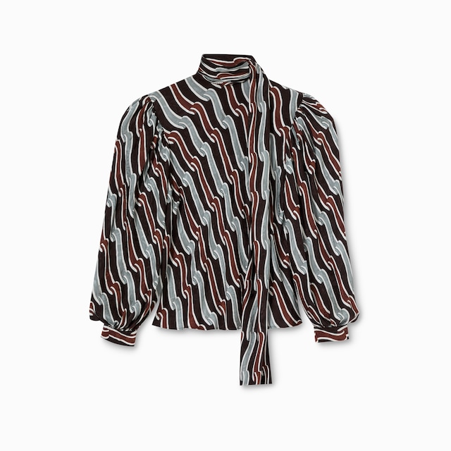 Printed silk twill shirt