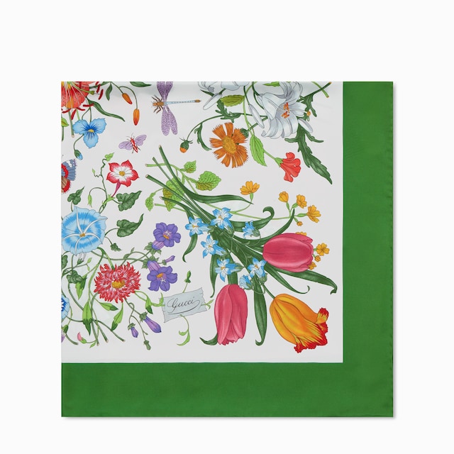 Vierecktuch aus Seide mit Print
