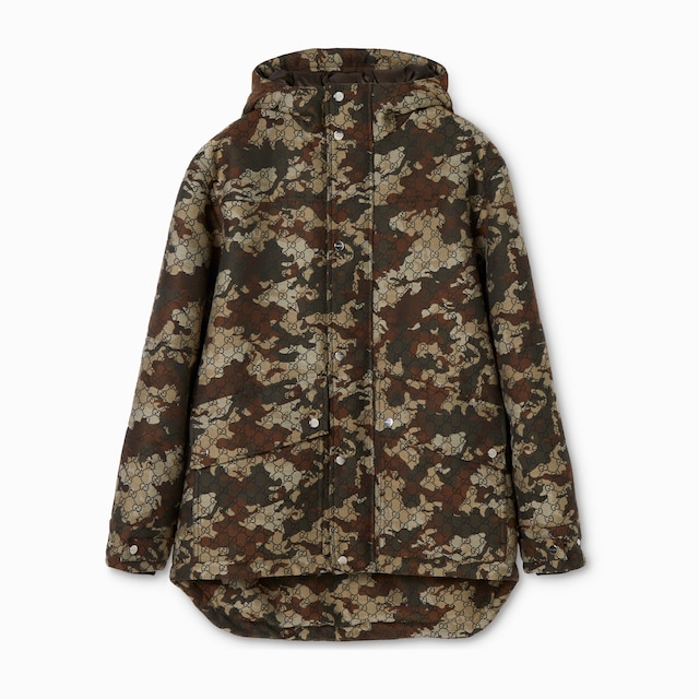 GG marbled cotton jacquard padded jacket