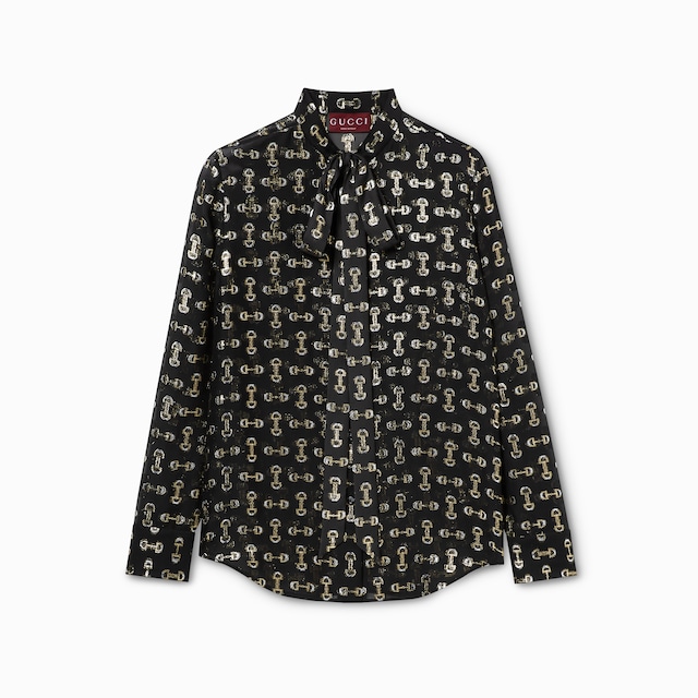 Horsebit silk fil coupé shirt