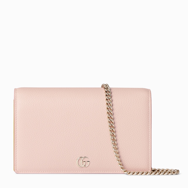 Portafoglio GG Marmont bicolore con catena