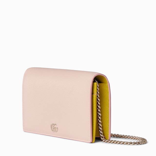 Portafoglio GG Marmont bicolore con catena