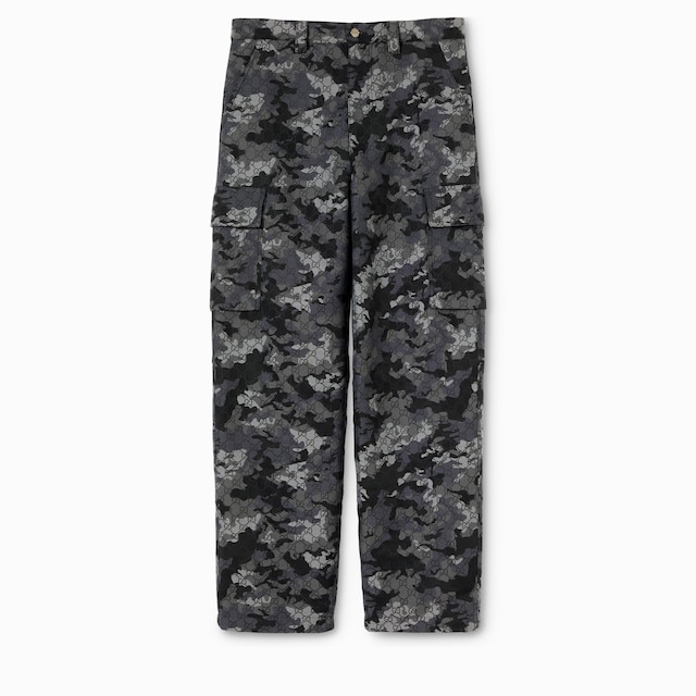 GG marbled cotton jacquard trousers