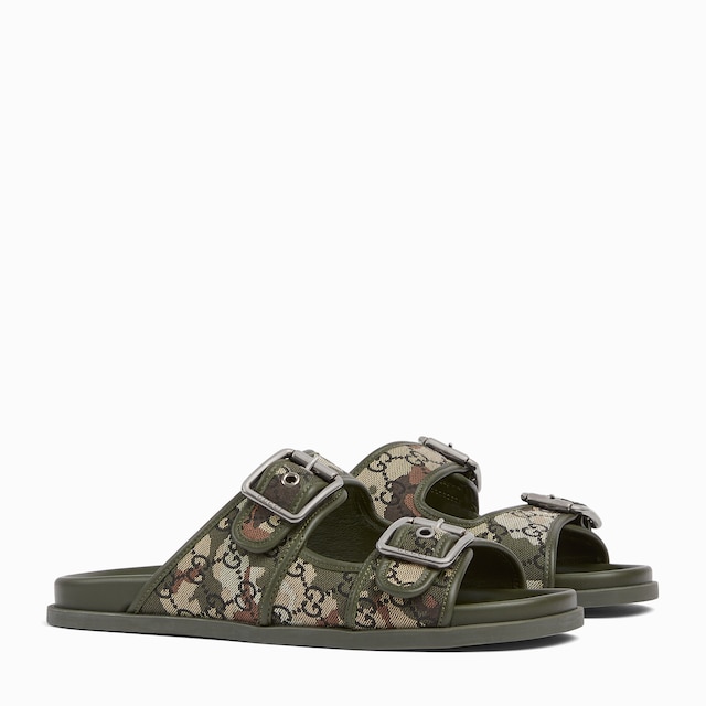 Men's slide sandal with buckles