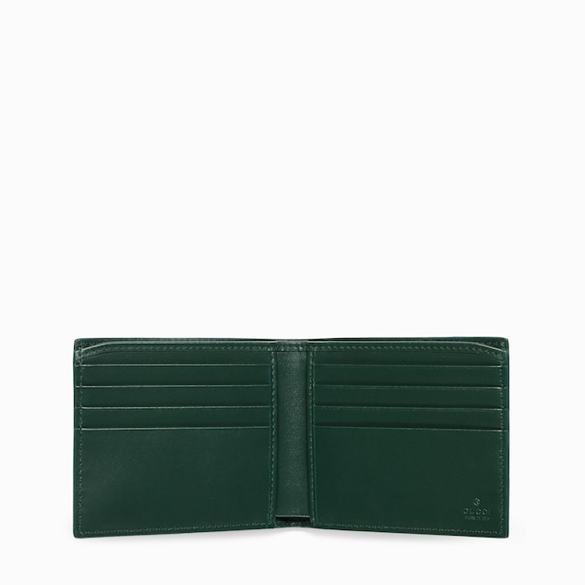 Cartera con dos pliegues, GG e interior verde