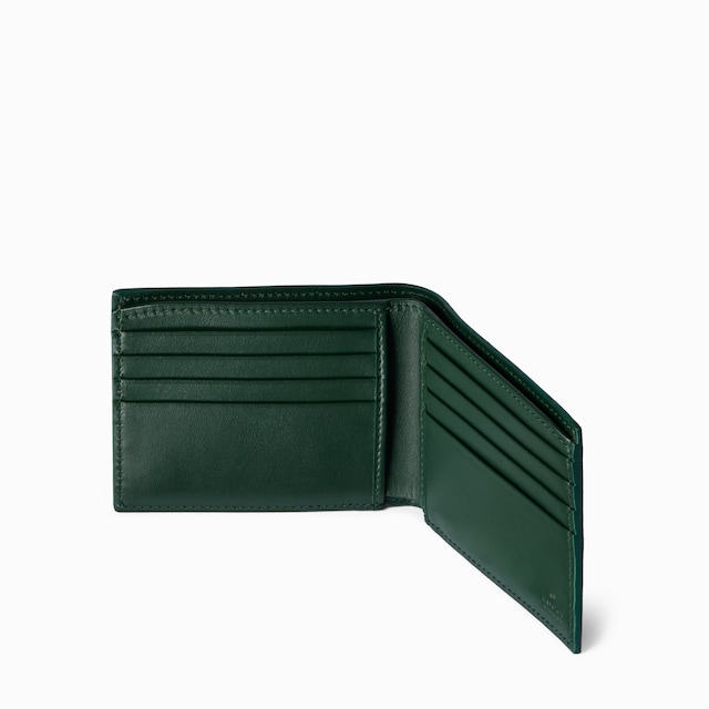 Cartera con dos pliegues, GG e interior verde