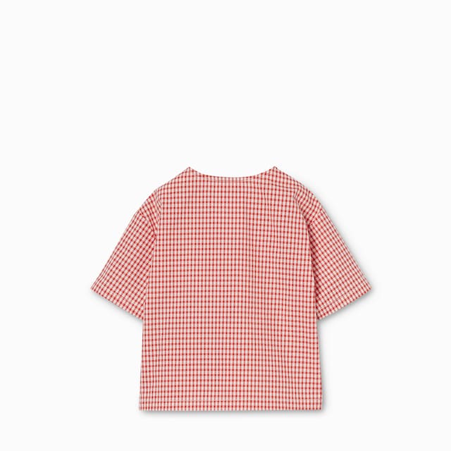 婴儿方格纹棉布T恤