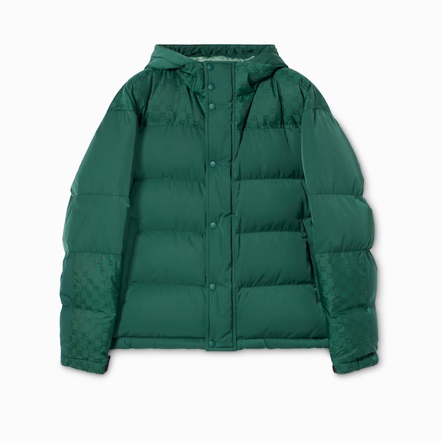 Technical nylon twill padded jacket