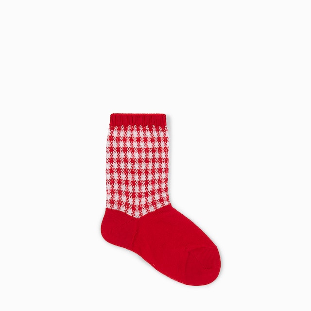 Baby gingham cotton socks