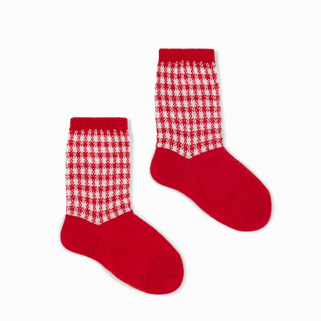 Baby gingham cotton socks