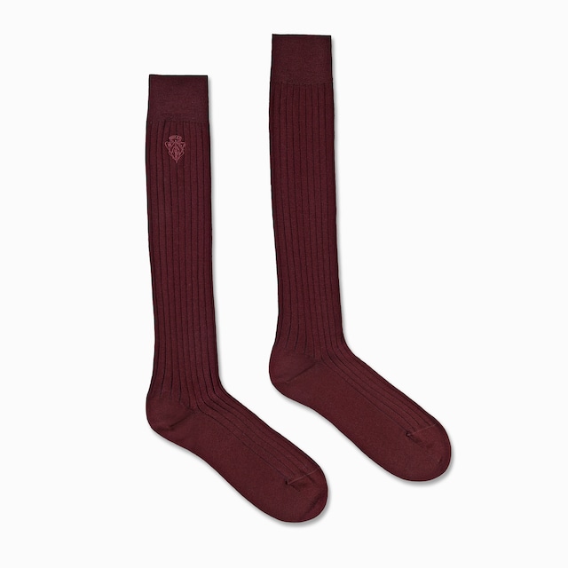 エンブロイダリー付き コットン ニット ソックス