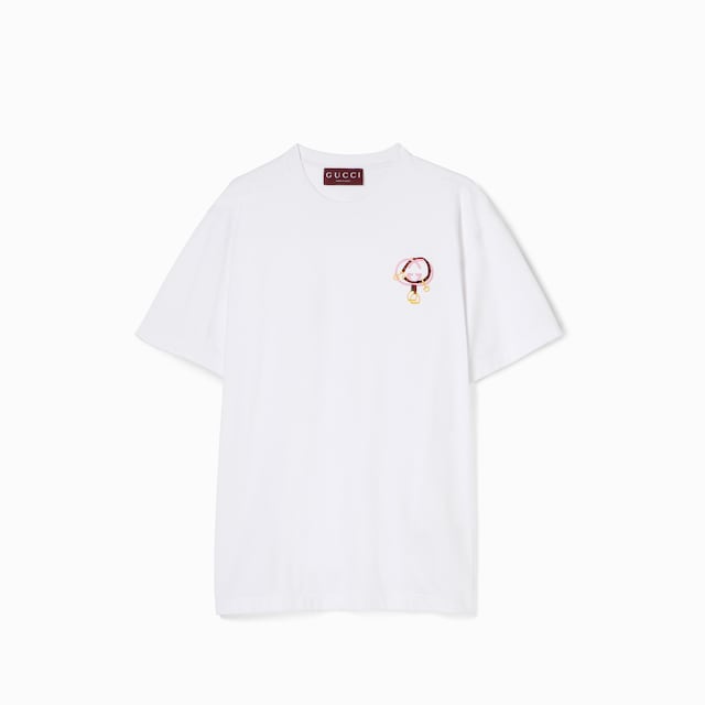 Cotton jersey T-shirt with embroidery
