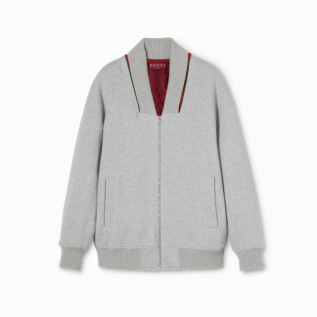 Cotton jersey zip jacket with Web