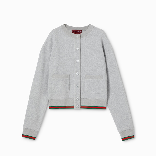 Cotton jersey cardigan with Web